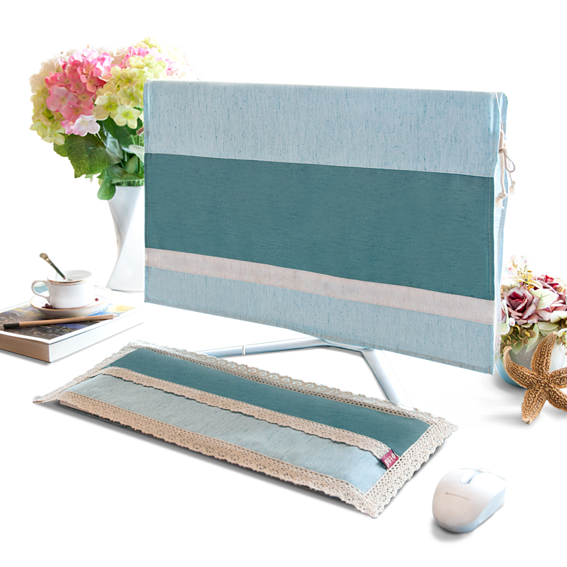 台式一体主机电脑罩液晶显示器防尘罩布艺键盘盖布保护19/2寸