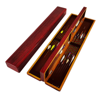 80cm加长 木制桐木三层四面鱼浮漂盒多功能大容量55