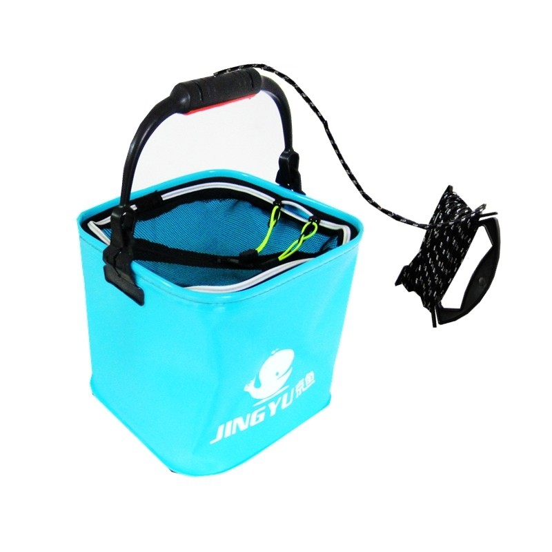 可折叠方形网状EV打水桶/加厚两用提水桶/折叠放装鱼桶/送提手绳