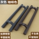 灰色不锈钢大拉手咖啡色玻璃门把木门拐弯斜脚推拉有框门大门把手
