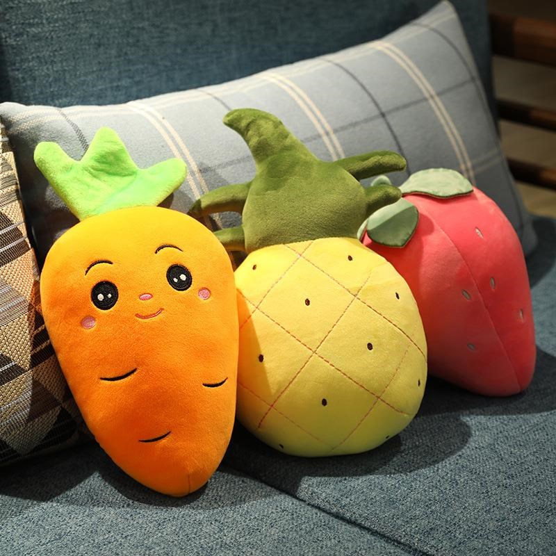 新款8寸公仔羽绒棉填充精品娃娃机公仔可爱玩偶水果毛绒娃娃