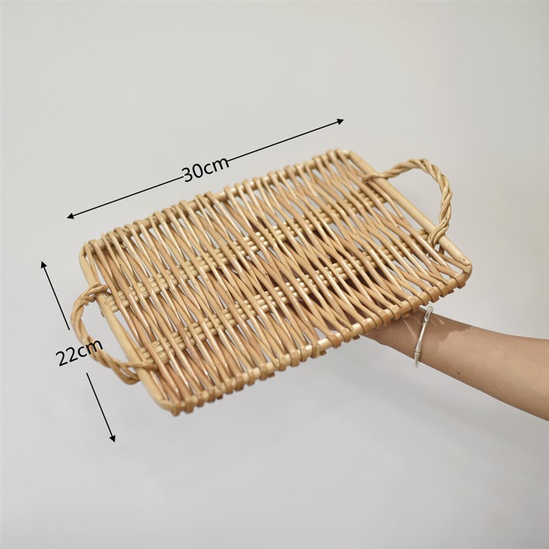 点心茶点水果篮蛋糕盘藤编托盘家用客厅面包竹编篮子干果盘