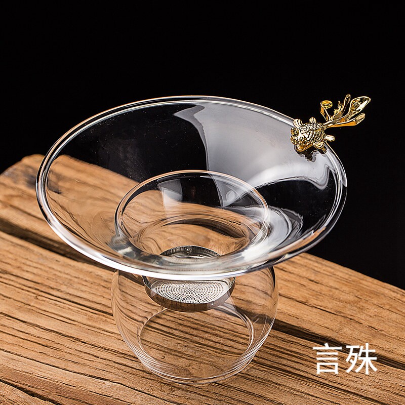 玻璃茶漏茶滤大号创意金鱼公道杯泡茶器不锈钢茶叶过滤器茶具配件