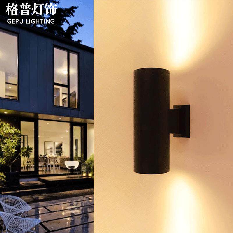 户外壁灯led室外防水双头门口灯别墅花园庭院灯露台圆形铝材灯具