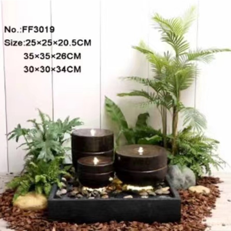 室内流水摆件造景仿真绿植露营风装饰商场酒店店铺橱窗假植物摆件