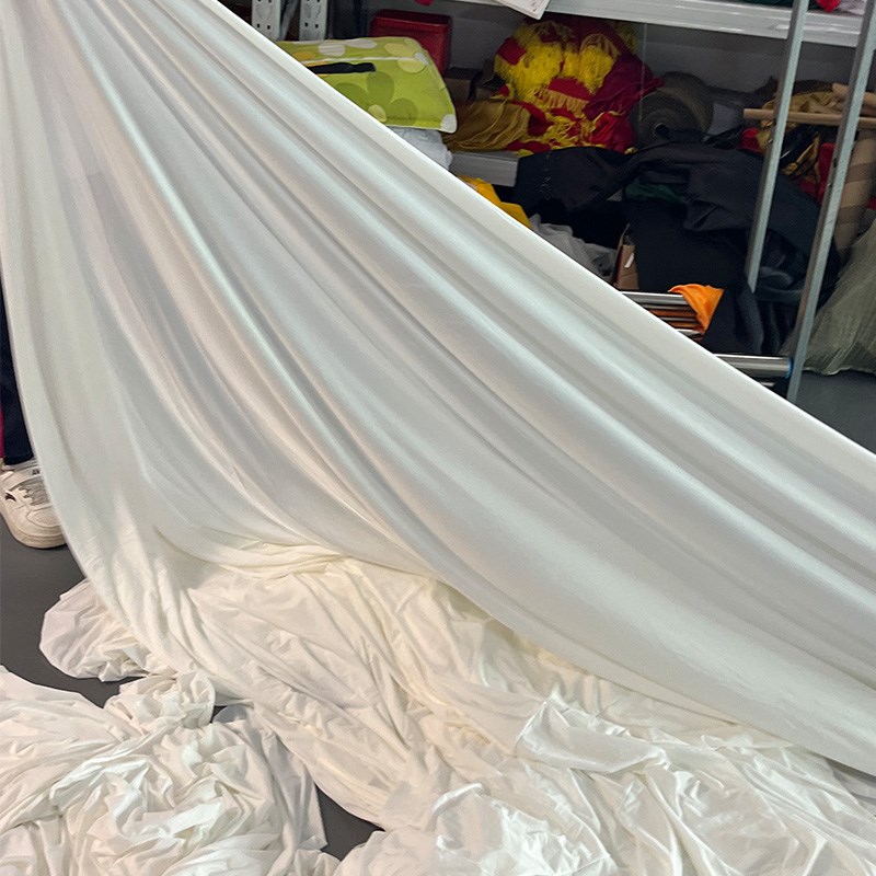 白色四面高弹力布料薄透氨纶丝袜滑爽贴身内衣裤透视道具娃衣面料