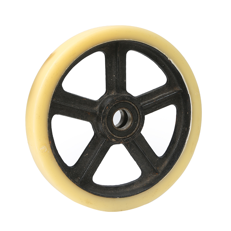 铁芯重型尼龙轮老虎轮8/10寸橡胶轮带轴承推车轱辘脚轮推车轮子
