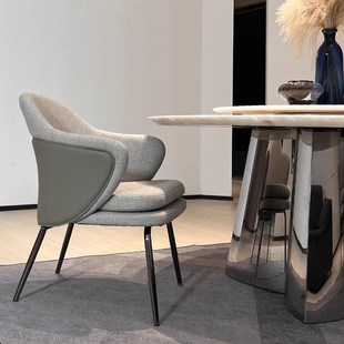 天然大理石奢石餐桌椅高端别墅饭桌大平层设计师白冰玉餐桌