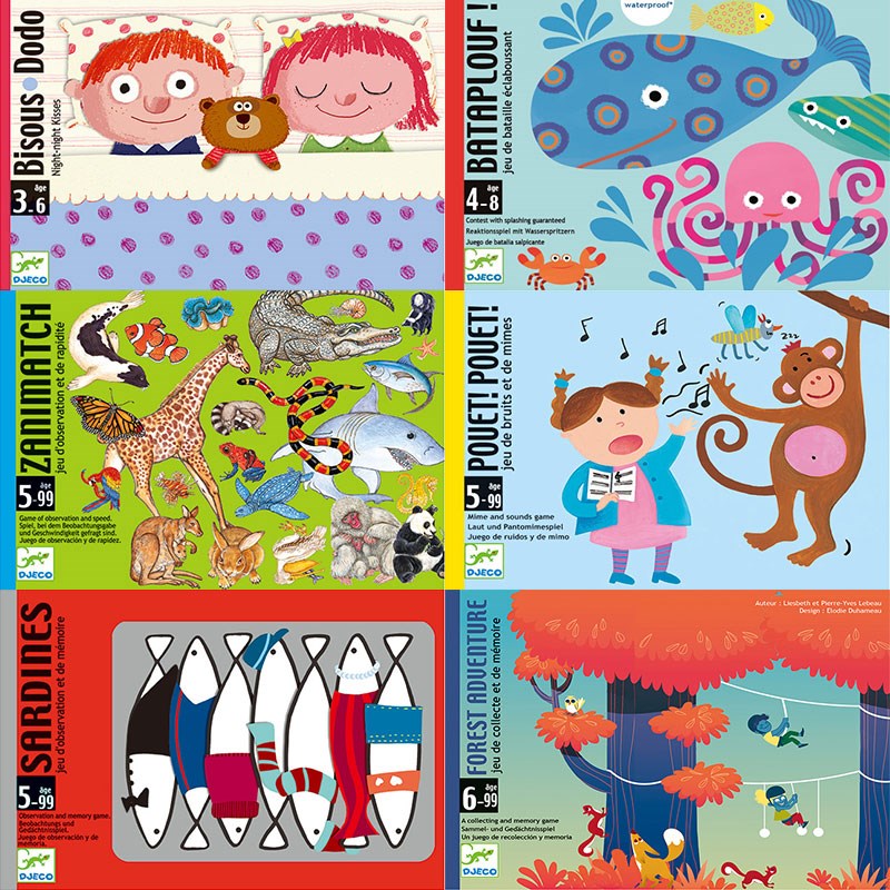 djeco卡牌桌游调皮小猫狗大战3--8岁幼儿童亲子互动便携益智