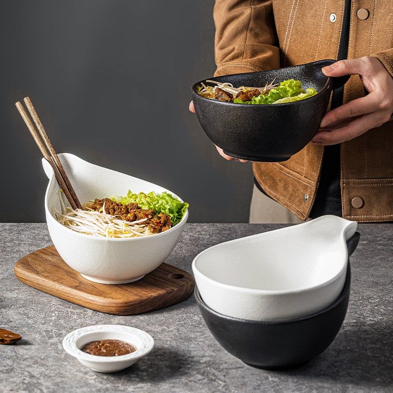 面碗陶瓷面条碗面馆专用斗笠碗家用高级感大汤碗葫芦碗餐具拉面碗