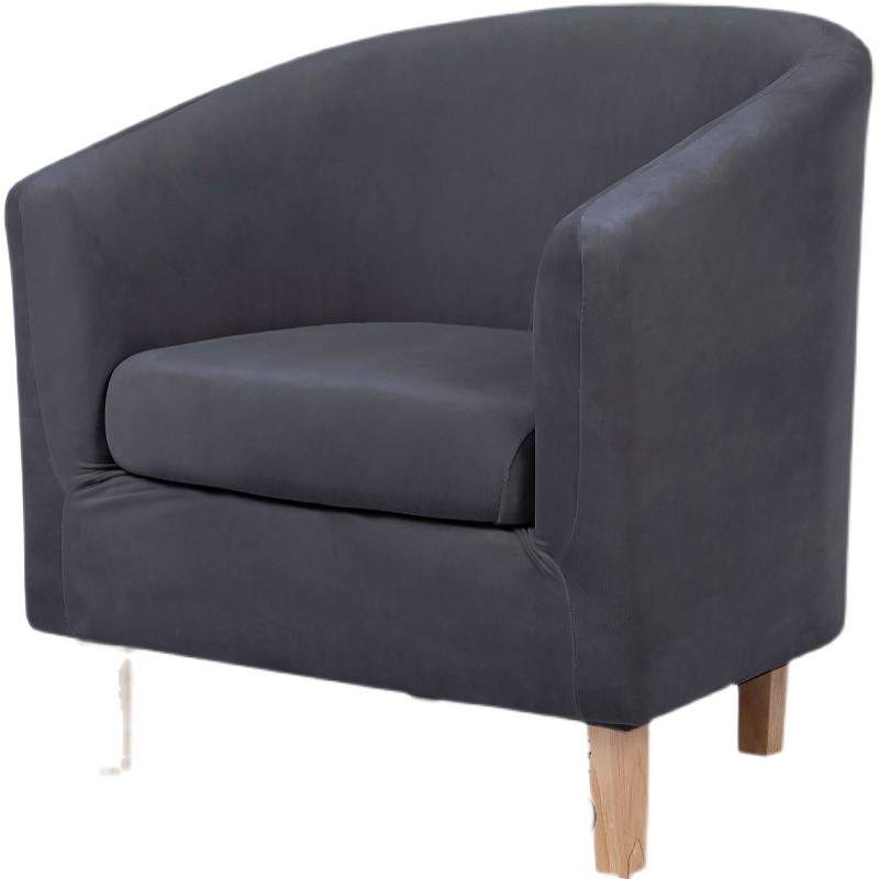 单人小沙发/弹力银狐绒圆弧形/丝绒矮背卡座圈椅迷你酒店图斯塔