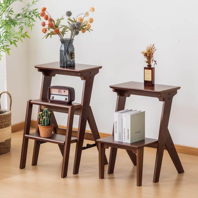 楠竹梯凳家用多功能梯形楼梯台阶凳橱柜折叠凳梯子两用高脚凳