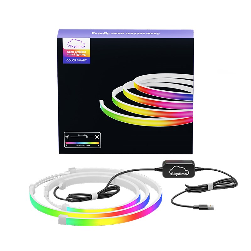 rgb电脑显示器氛围灯电竞房间装饰桌面屏幕随屏同步变色追光灯带