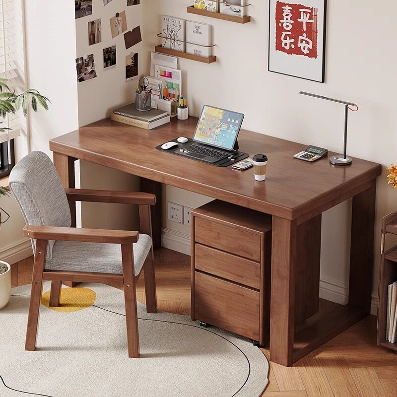 实木双人书桌家用长条桌客厅大板桌书房两人工作台卧室加长电脑桌