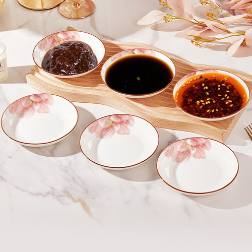 釉中彩陶瓷调味小碟子家用餐具火锅蘸料调料碟餐厅水果零食小盘子