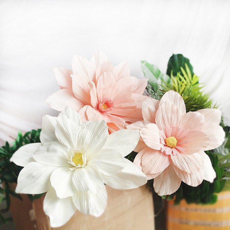 定制高档仿真玉兰大号花头橱窗装饰花假花欧式客厅酒店插花摆件