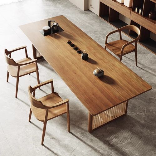 原木实木茶桌椅组合简约现代泡茶桌客厅桌子办公室茶台一体洽谈桌