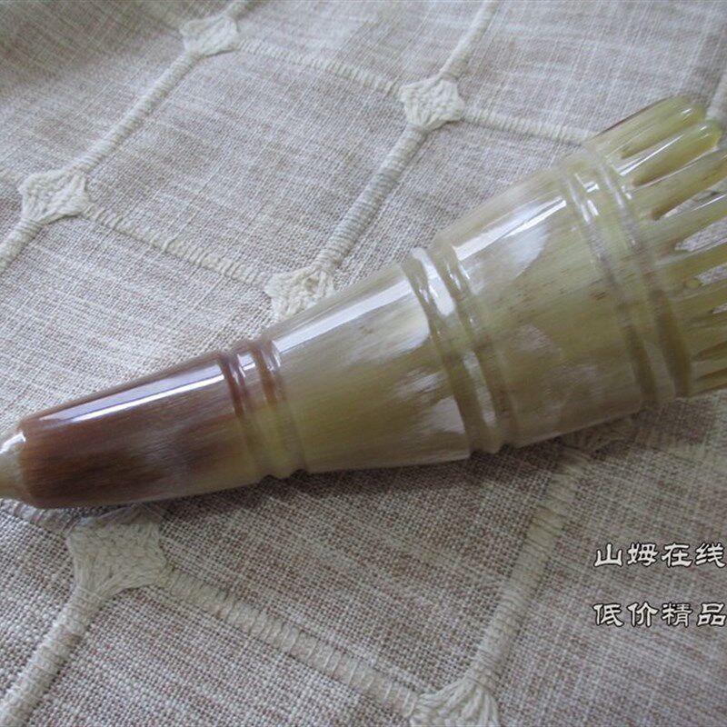 天然牦牛角梳子按摩梳牛角筒梳头部经络头疗头皮洗头梳防静电脱发