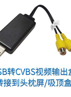 通用车载电视安卓大屏导航外接USB口转CVBS影片输出后头枕显示器