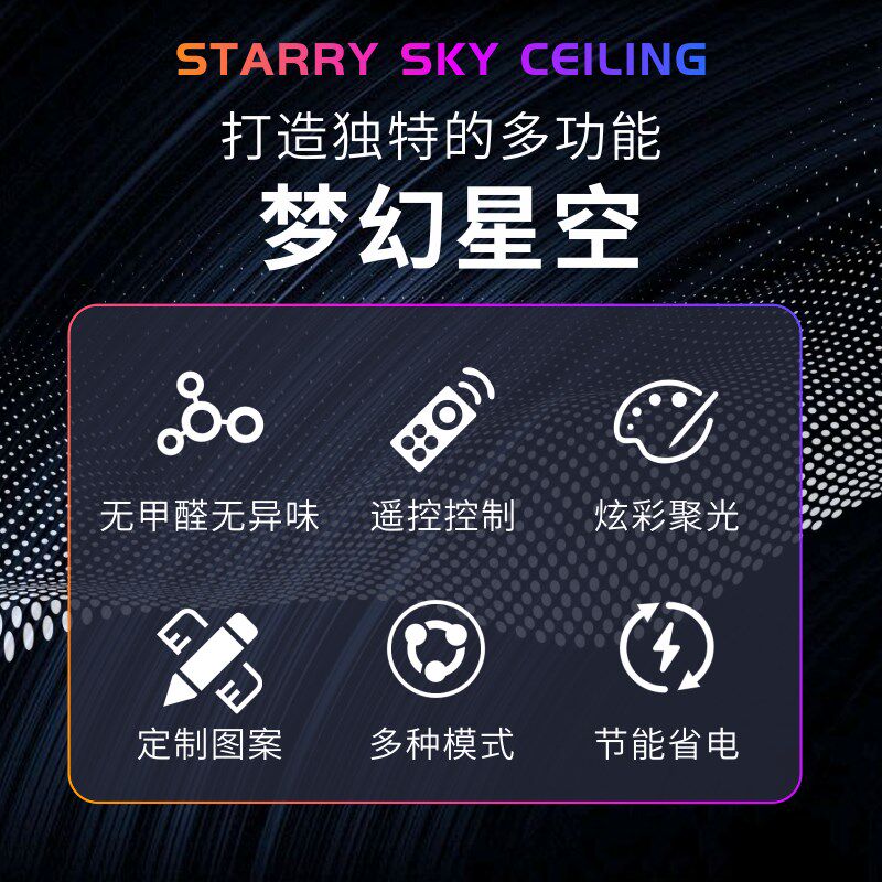 星空顶天花板吊顶满天星影音室客厅卧室酒吧KTV无缝石膏板光纤灯