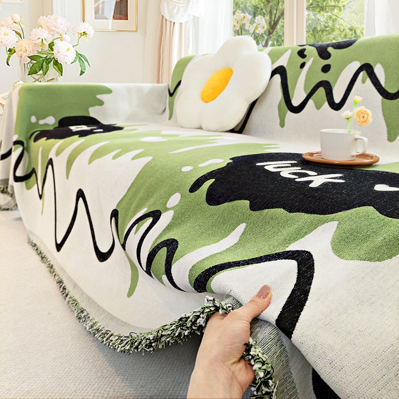 【治愈抹茶系】雪尼尔沙发盖布巾四季通用垫子皮沙发罩202新款