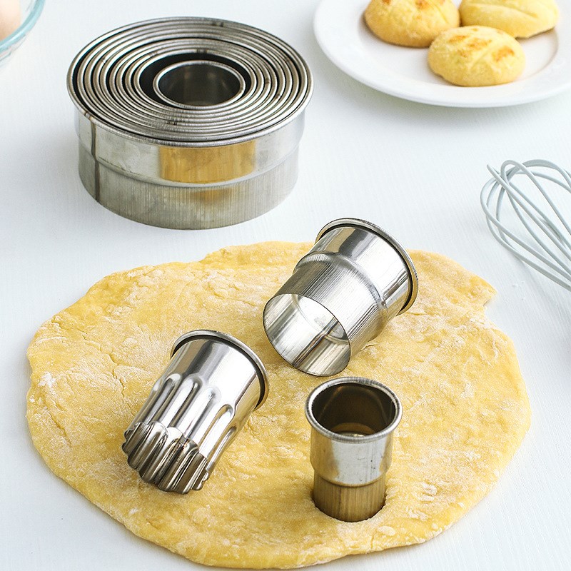 不锈钢圆形卡通包模具光级牙极蛋糕水果蔬菜饼干切模花边烘焙工具
