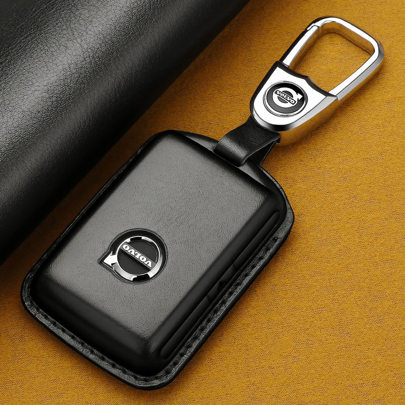 适用沃尔沃钥匙套真皮XC60 XC40 XC90 V60 V90 S60 S90钥匙包壳扣