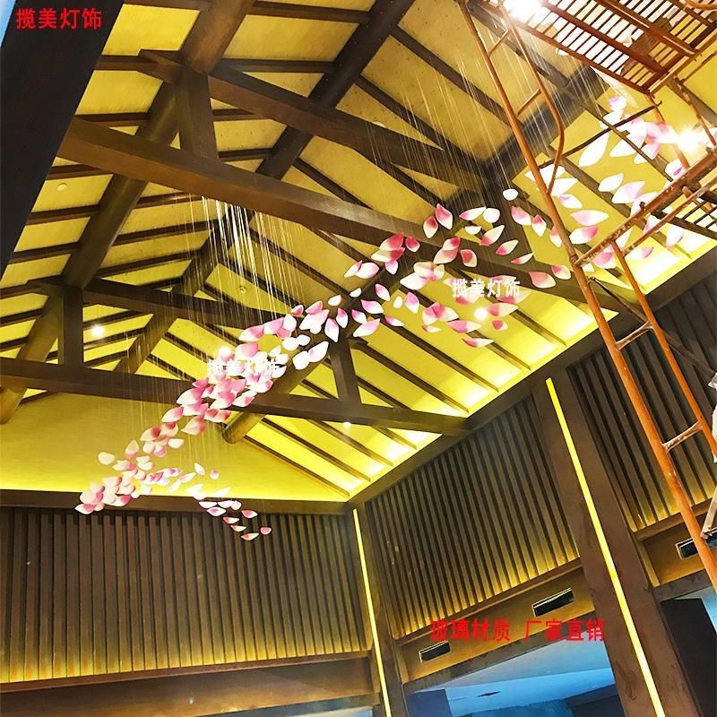 玻璃花瓣空中吊饰酒店商场售楼大厅餐厅酒店饭店天花板艺术定制,家居饰品,吊饰/挂饰,淘宝优惠券,粉丝福利购,淘宝优惠卷