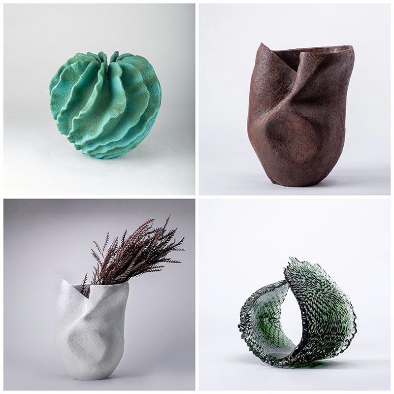 意式极简创意几何透明树脂鳞片摆件软装售楼部餐桌面花瓶花器饰品,家居饰品,装饰摆件,淘宝优惠券,粉丝福利购,淘宝优惠卷