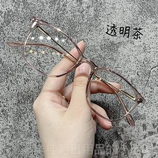 正品超轻防蓝光、防辐射女性素行颜近眼视眼镜、流文艺模特配处方