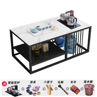 正品火烧几岩板功用夫茶台办公商用茶几现代简约家茶台烧水石茶壶