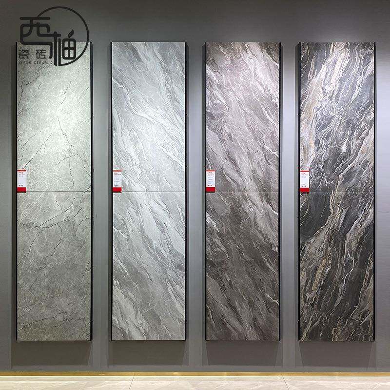 轻奢通体大理石瓷砖600x1200无线连纹镀金砖防滑灰色砖金丝釉