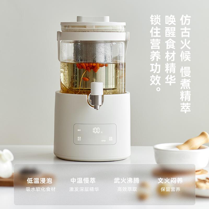 olayks立时欧莱克璃泉养生壶全纯玻璃养生煮花茶桶无涂层烧水壶