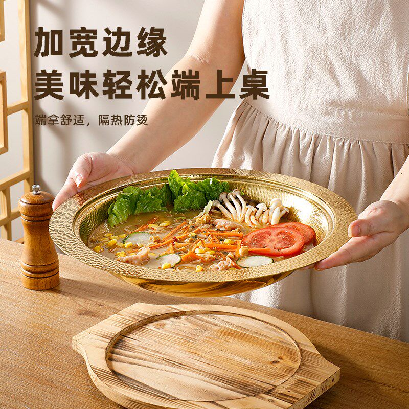 不锈钢火锅盆韩式酒精炉小火锅干锅锅具商用餐厅蟹煲盆锅仔锅家用