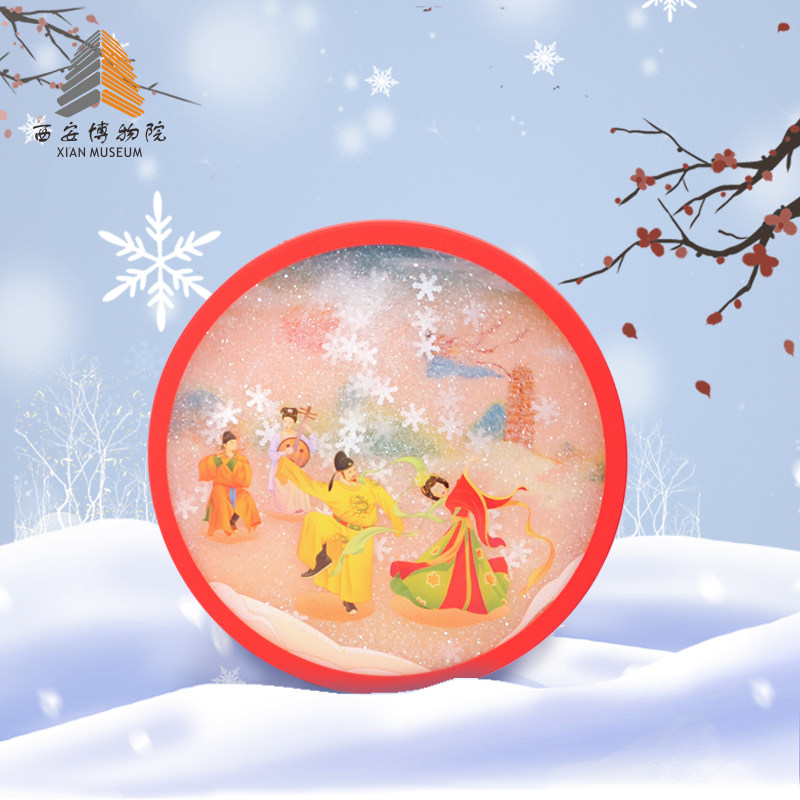 西安博物院唐明皇胡旋舞流沙树脂杯垫托隔热防烫滑文化创意礼品女