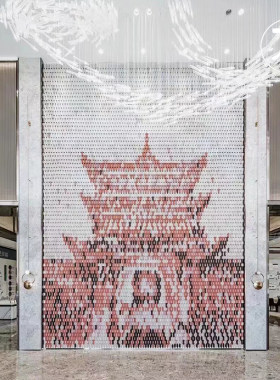 实木木头长条木条3d立体极简艺术S型沙发背景墙面彩色挂画装饰画