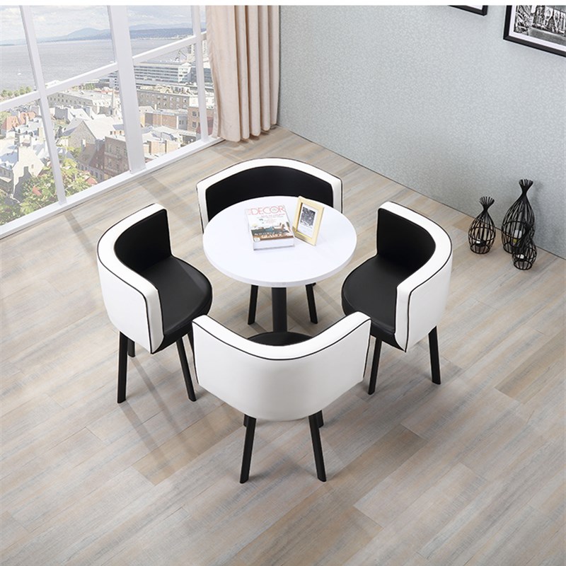 简约阳台洽谈桌椅组合售楼处会客沙发办公室接待谈判小圆桌茶几