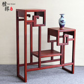 红木花架家具黑枝木红贵宝中低两高花架花几仿古中式 实木质盆景架