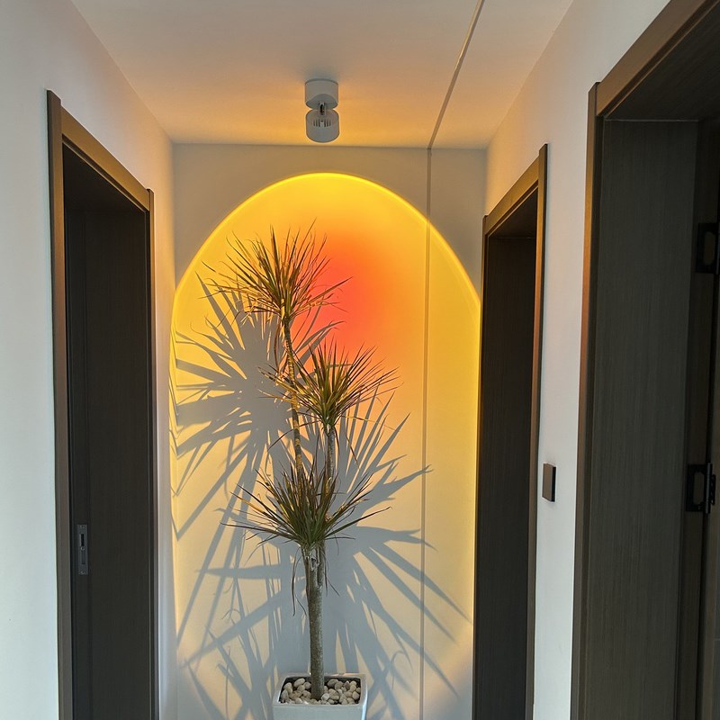 明装日不落射灯嵌入洗墙背景墙玄关店铺商用日落夕阳过道氛围射灯