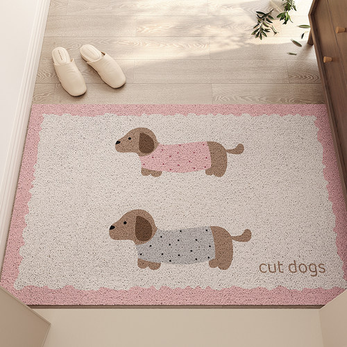 入户门地垫卡通丝圈PVC可裁剪进门脚地毯玄关室内垫耐脏除尘进门