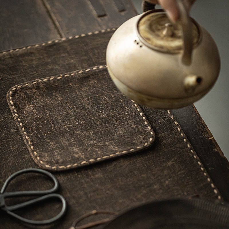 清欢丨香云纱纯手工壶垫煮茶壶垫隔热垫 功夫茶具防烫垫茶道配件