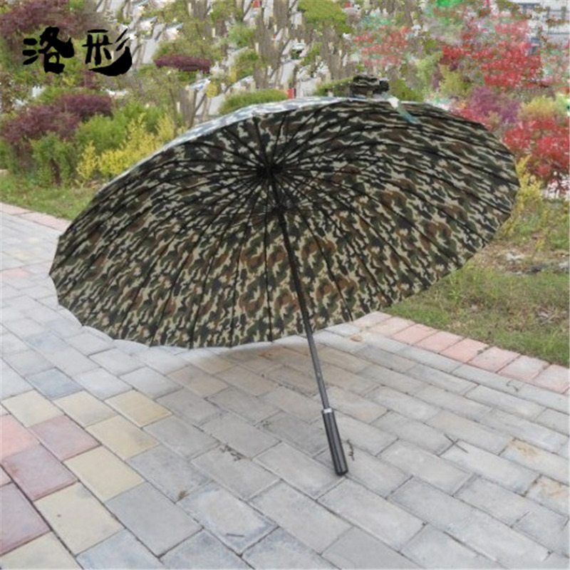 雨伞2骨长柄伞军事迷彩可以背着的可背式背在身上的加强加固抗风