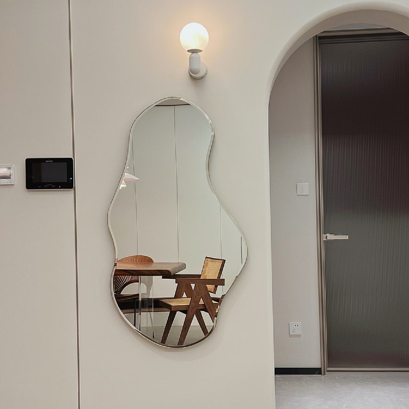 丹麦ferm LIVING Pond Mirror湖泊穿衣镜异形镜子墙面挂镜