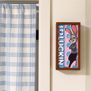 疯狂动物城小夜灯相框手工diy家用卧室客厅 咖啡袋爆改小夜灯