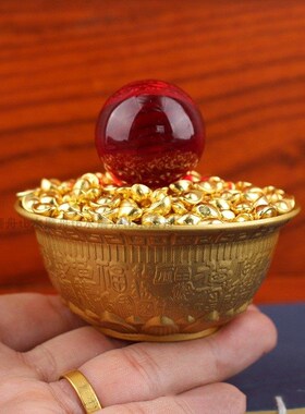 小号百福聚宝盆摆件家用装满配饰五福临门莲花聚宝碗客厅玄关装饰