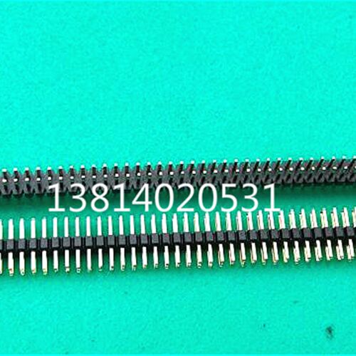 双排排针 2*50P 1.0mm间距塑高H1.0 铜镀金环保 双排插针环保镀金