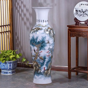 精选陶瓷落地大花瓶摆件手绘青花中式 饰酒店公司 家居客厅W装