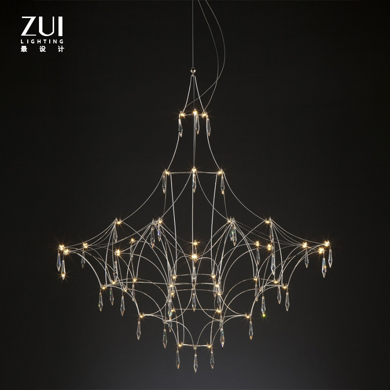 光立方满天星进口水晶吊灯别墅复式楼梯挑空客厅设计师极简现代灯