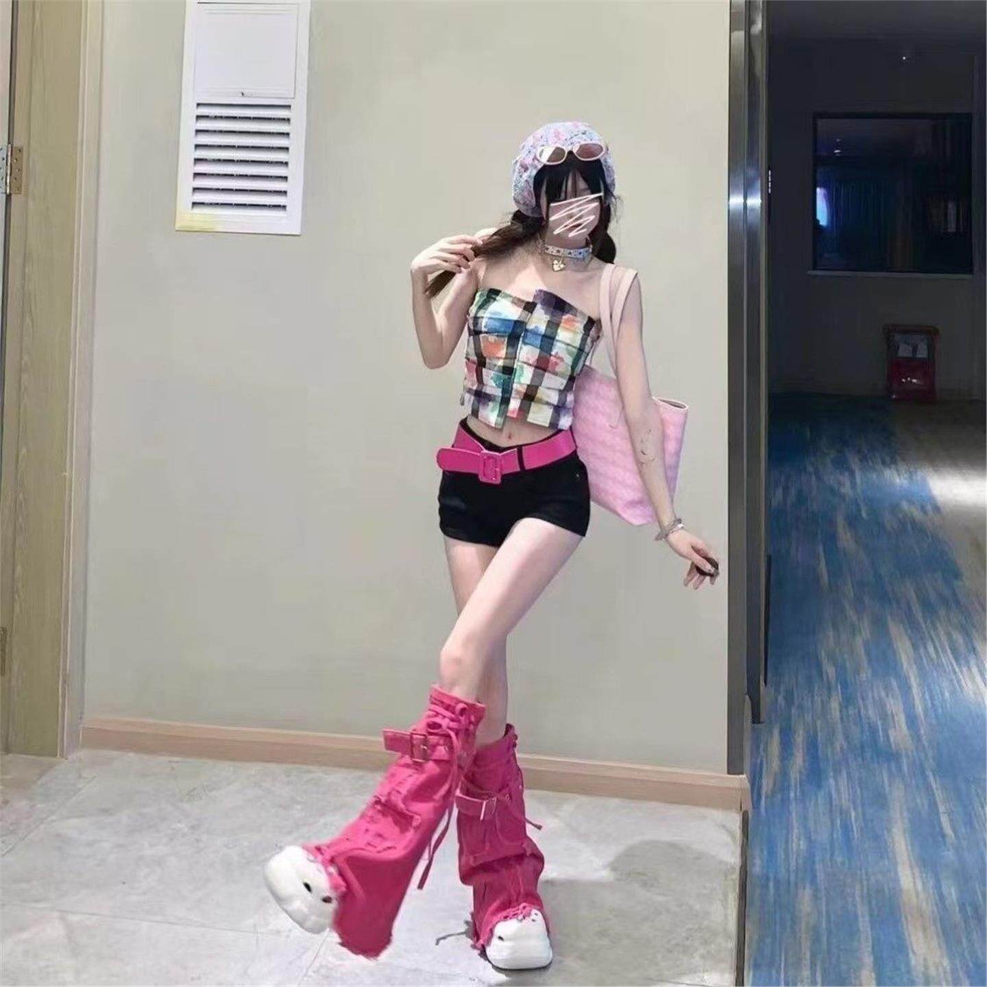 夏天堆堆腿套夏日女士堆堆袜腿套胖mm粗腿腿套喇叭型喇叭袜套靴套