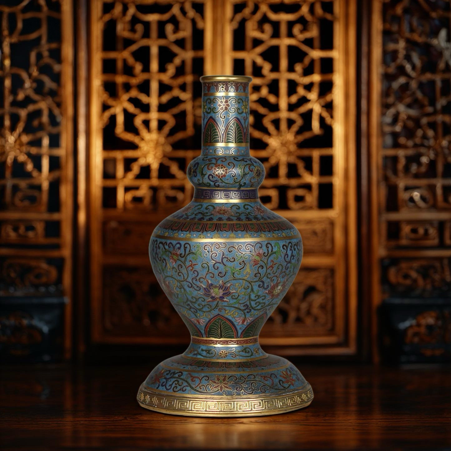复古做旧艺术品手工铜胎掐丝珐琅景泰蓝甘露瓶礼品摆件花瓶家居